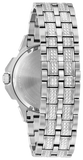 Bulova Crystal Collection Pave Silver Dial with Crystals Silver Steel Strap Watch for Men - 96C134