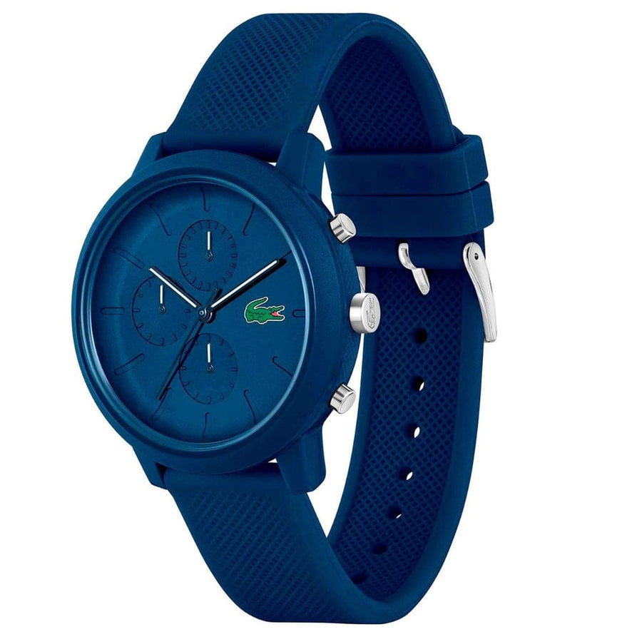 Lacoste 12.12 Chronograph Blue Dial Blue Silicone Strap Watch for Men - 2011244