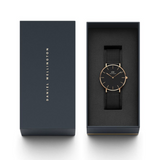 Daniel Wellington Petite Ashfield black watch in box