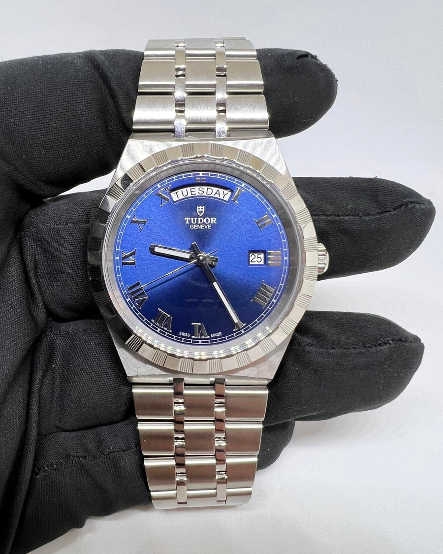 Tudor Royal M28600-0005 stainless steel watch with blue dial