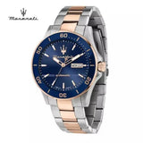 Maserati Competizione Automatic Blue Dial Two Tone Steel Strap Watch For Men - R8823100001