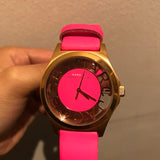 Marc Jacobs Henry Skeleton Pink Dial Pink Leather Strap Watch for Women - MBM1243