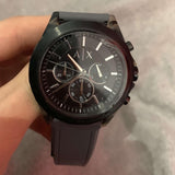 AX men's watch with black face and gray band