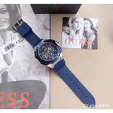 Guess Genesis Multi Function Analog Blue Dial Blue Rubber Strap Watch For Men - W1254G1