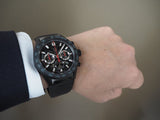 Tag Heuer Carrera Chronograph Steel & Ceramic Black Dial Black Rubber Strap Watch for Men - CBG2090.FT6145