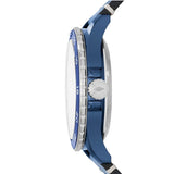 Fossil Crewmaster Sports Automatic Blue Dial Blue Leather Strap Watch for Men - ME3149