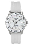 Tissot Seastar 1000 Quartz Mother of Pearl Dial White Rubber Strap Watch for Women - T120.210.17.116.00