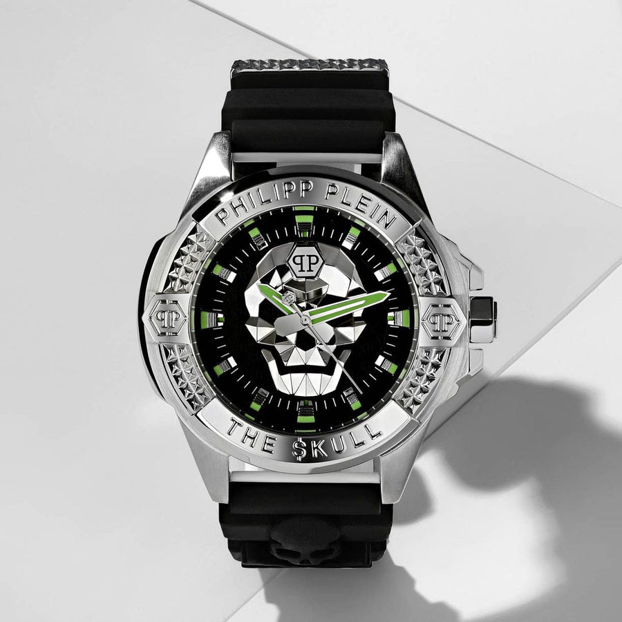 Philipp Plein The Skull Black Dial Black Silicone Strap Watch for Men - PWAAA0121