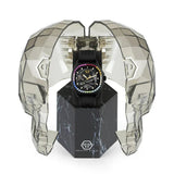 Philipp Plein Skeleton Spectre Black Dial Black Silicone Strap Watch for Men - PWRAA1023