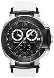 Tissot T Race Chronograph Black Dial White Rubber Strap Watch for Men - T048.417.27.057.05