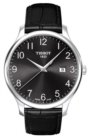 Tissot T Classic Tradition Black Leather Watch For Men - T063.610.16.052.00