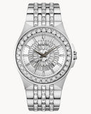 Bulova Phantom Crystal Silver Dial Silver Steel Strap Watch for Men - 96A236