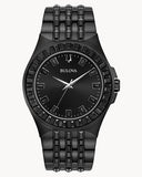 Bulova Crystal Collection Phantom Black Dial Black Steel Strap Watch for Men - 98A240