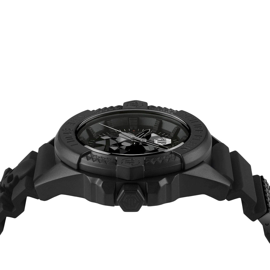 Philipp Plein The Skull Black Dial Black Silicone Strap Watch for Men - PWAAA0721