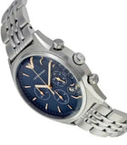 Emporio Armani Luigi Chronograph Quartz Blue Dial Silver Steel Strap Watch For Men - AR1974