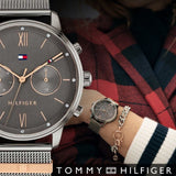 Tommy Hilfiger Blake Quartz Grey Dial Silver Mesh Bracelet Watch for Men - 1782304