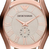 Emporio Armani Valente Analog Beige Dial Beige Leather Strap Watch For Men - AR1667