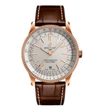 Breitling Navitimer Automatic 41 Silver Dial Brown Leather Strap Watch for Men - R17326211G1P1