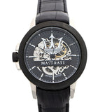 Maserati Automatic Black Dial Black Leather Strap Watch For Men - R8821119007