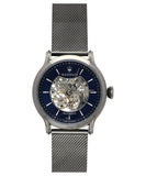 Maserati Epoca Automatic Skeleton Blue Dial Mesh Bracelet Watch For Men - R8823118002