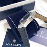 Maserati Potenza Blue Dial Blue Leather Strap Watch For Men - R8851108015