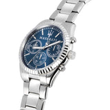 Maserati Competizione Chronograph Blue Dial Silver Steel Strap Watch For Men - R8853100013