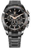 Maserati Traguardo Chronograph Black Dial Black Steel Strap Watch For Men - R8873612048