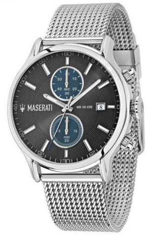 Maserati Epoca 42mm Black Dial Steel Silver Mesh Bracelet Watch For Men - R8873618003