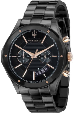 Maserati Circuito Black Dial Black Steel Strap Watch For Men - R8873627001