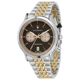 Maserati Legend Chronograph 42mm Brown Dial Two Tone Steel Strap Watch For Men - R8873638003