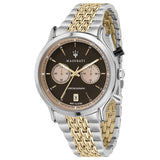 Maserati Legend Chronograph 42mm Brown Dial Two Tone Steel Strap Watch For Men - R8873638003