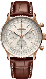 Breitling Navitimer B01 Chronograph 41 White Dial Brown Leather Strap Watch for Men - RB0139211G1P1