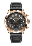 Breitling Super Avi B04 Chronograph GMT 46 P-51 Mustang Grey Dial Black Leather Strap Watch for Men - RB04451A1B1X1