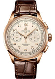 Breitling Premier B09 Chronograph 40 White Dial Brown Leather Strap Watch for Men - RB0930371G1P1