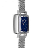 Tissot Lovely Square Blue Dial Silver Mesh Bracelet Watch For Women - T058.109.11.041.00