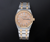 Audemars Piguet Royal Oak Quartz 18K Pink Gold Dial Two Tone Steel Strap Watch for Women - 67650SR.OO.1261SR.01