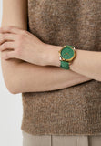 Gucci G Timeless Quartz Green Dial Green Leather Strap Watch For Women - YA1264099