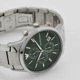 Emporio Armani Renato Chronograph Green Dial Silver Steel Strap Watch For Men - AR11507