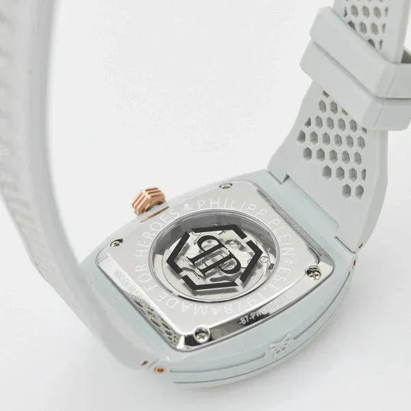 Philipp Plein The Skeleton White Dial White Silicone Strap Watch for Men - PWVBA0123