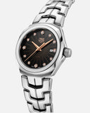 Tag Heuer Link Quartz Black Dial Silver Steel Strap Watch for Women - WBC131F.BA0649