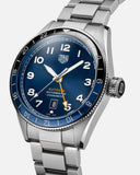 Tag Heuer Autavia Cosc GMT Automatic Blue Dial Silver Steel Strap Watch for Men - WBE511A.BA0650