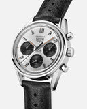 Tag Heuer Carrera Chronograph 60th Anniversary Silver Dial Black Leather Strap Watch for Men - CBK221H.FC8317