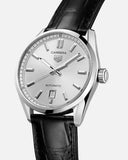 Tag Heuer Carrera Date Silver Dial Black Leather Strap Watch for Men - WBN2111.FC6505