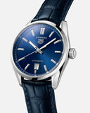 Tag Heuer Carrera Date Blue Dial Blue Leather Strap Watch for Men - WBN2112.FC6504