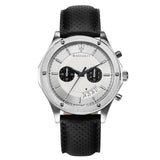 Maserati Circuito Chronograph Analog White Dial Black Leather Strap Watch for Men - R8871627005