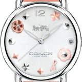 Coach Tatum White Dial Pink Leather Strap Watch For Women - 14502799