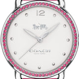 Coach Delancey White Dial Red Leather Strap Watch for Women - 14502879