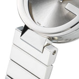 Gucci G Interlocking Silver Dial Silver Steel Strap Watch For Women - YA133503