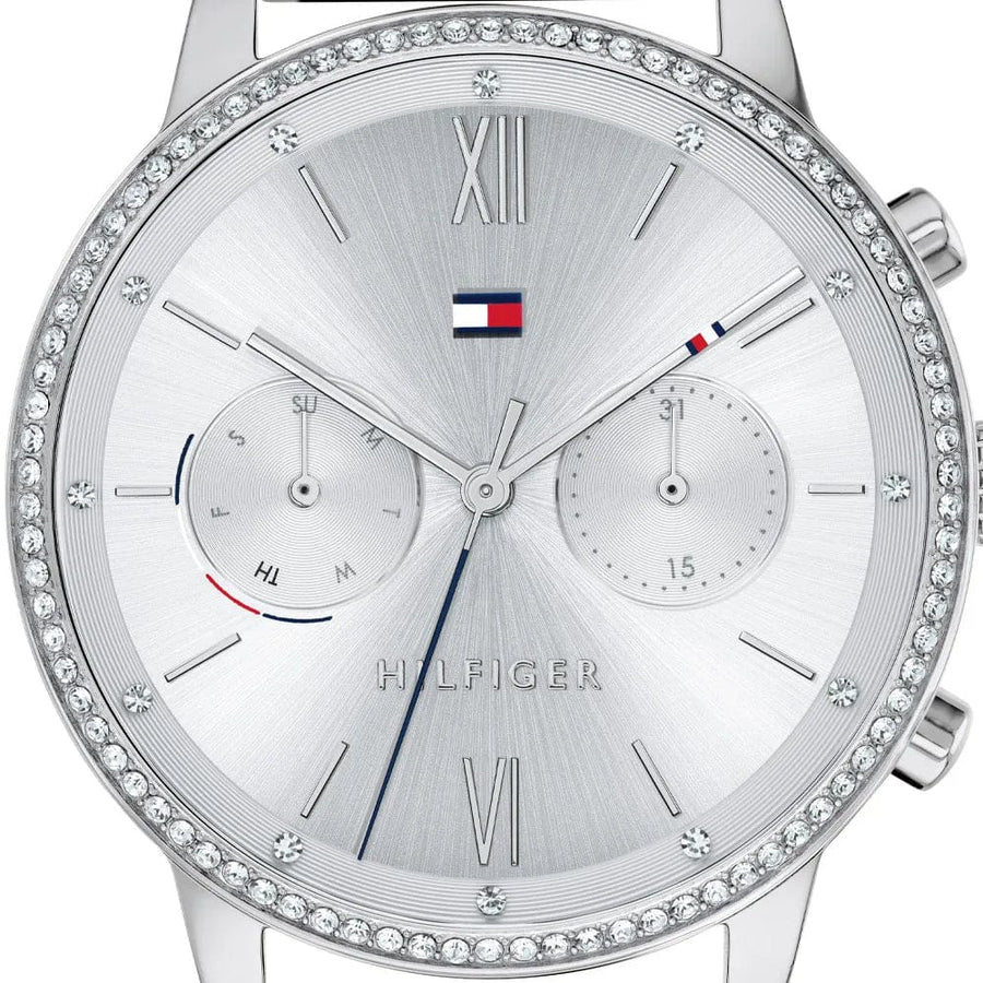 Tommy Hilfiger Blake Diamonds Silver Dial Silver Mesh Bracelet Watch for Women - 1782301