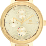 Tommy Hilfiger Joy Analog Gold Dial Gold Steel Strap Watch For Women - 1782536